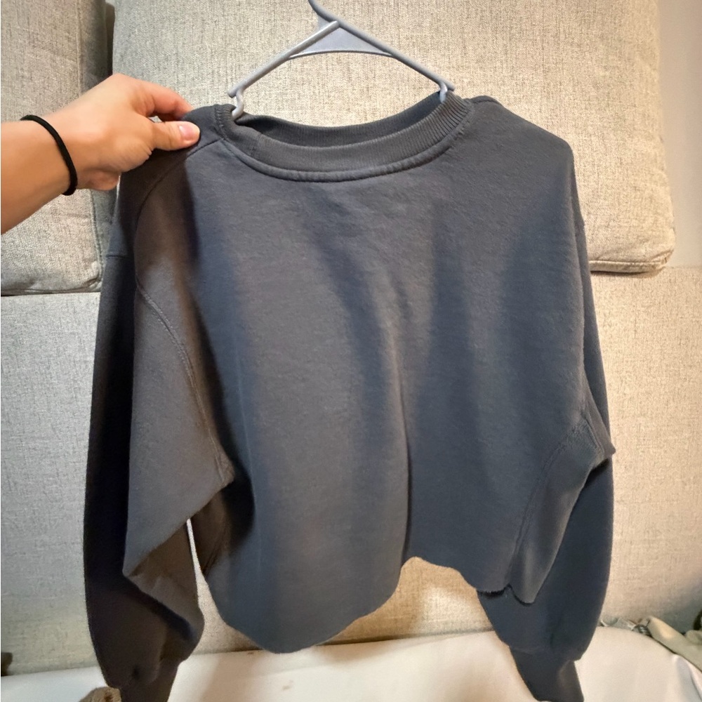 Dark Gray Cropped Sweatshirt